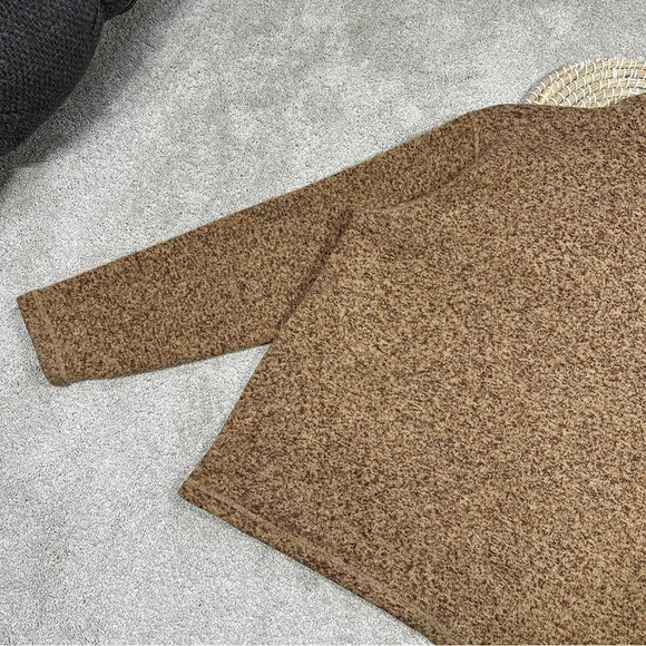 Eddie Bauer Men’s Convector Snap Mock Sweater Snap T Pullover Fleece Brown L - Picture 8 of 13